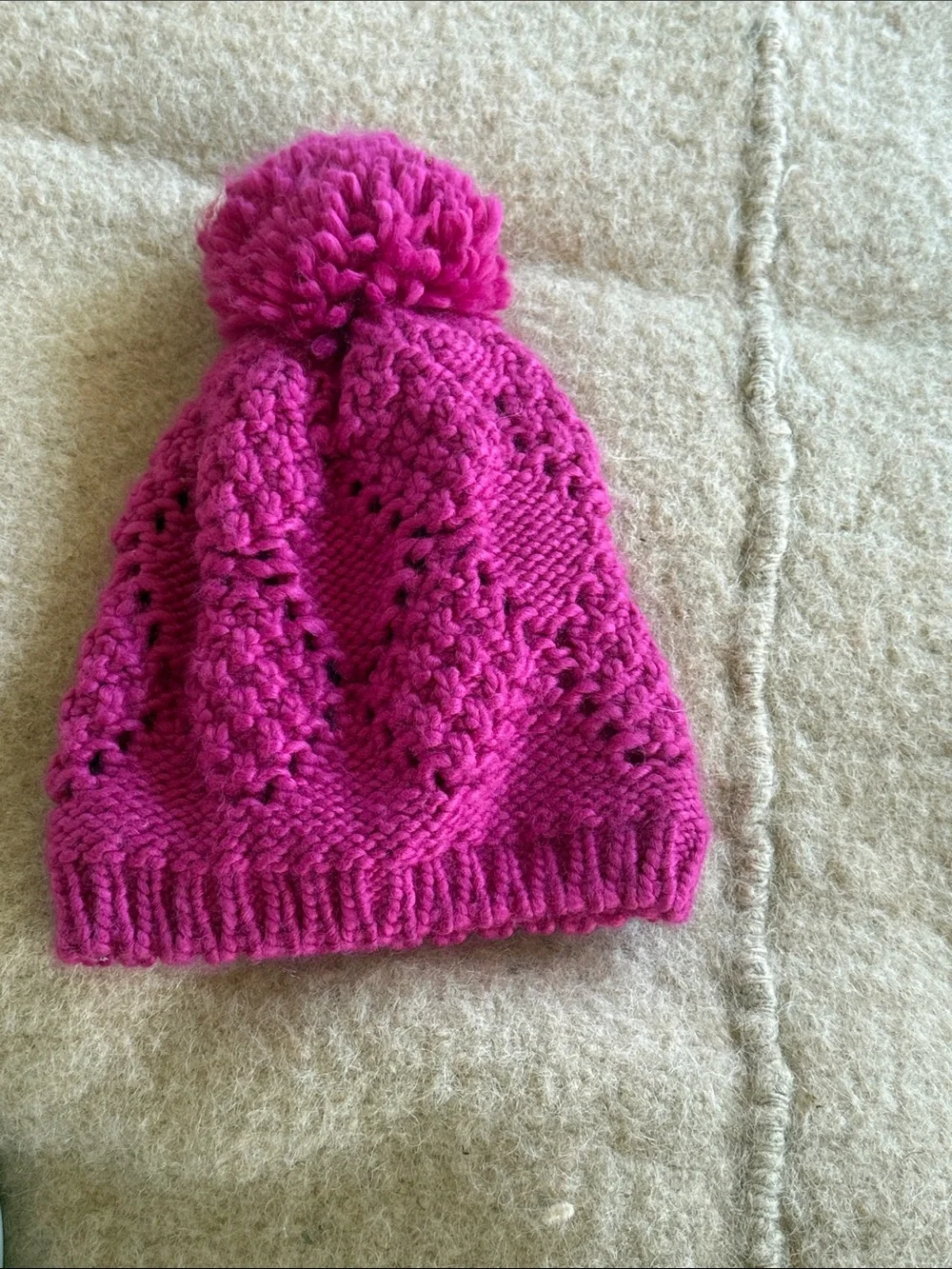 Old Navy Hot Pink Pom-Pom Knit Beanie